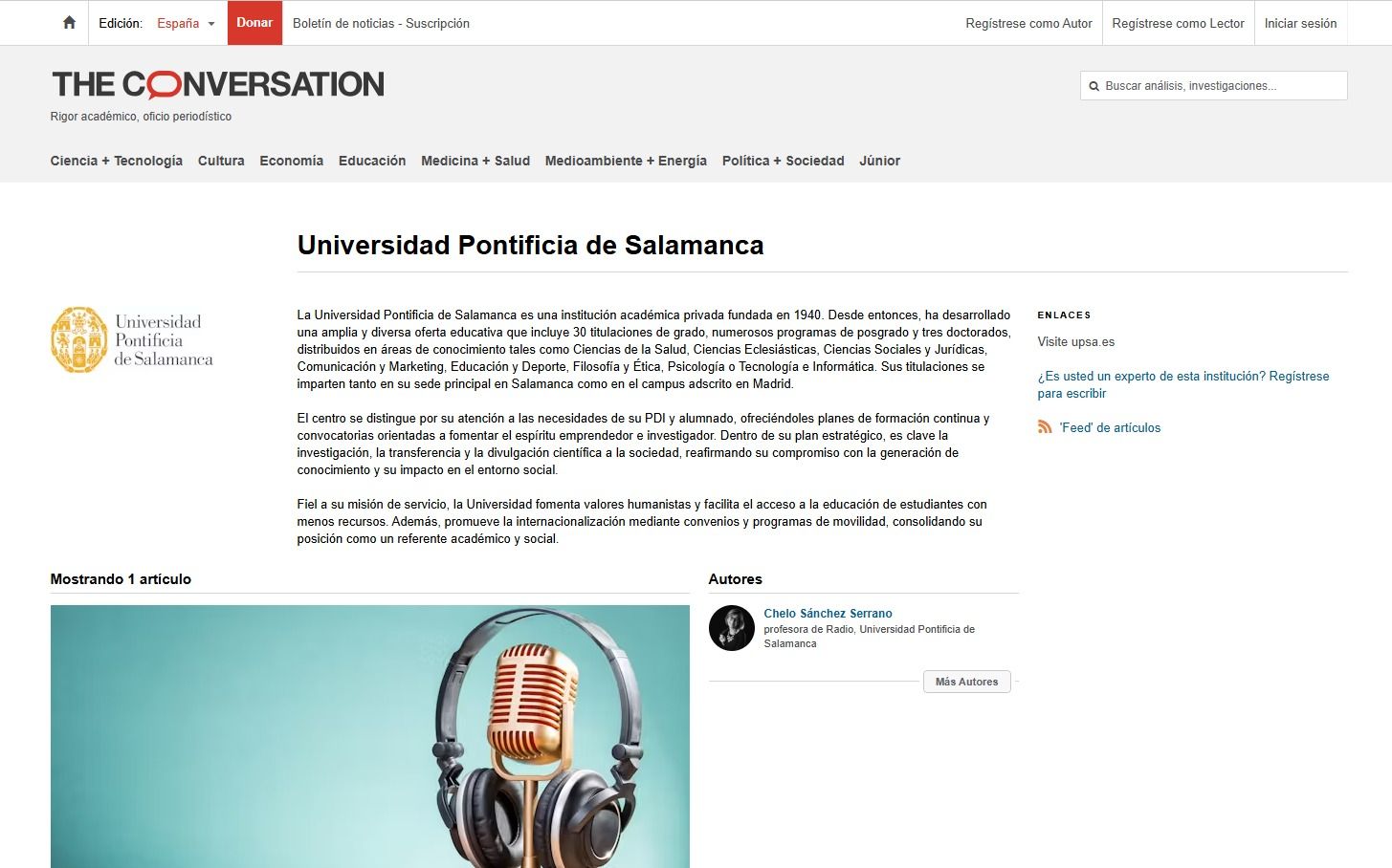La Universidad Pontificia de Salamanca se adhiere a ‘The Conversation’, la principal plataforma mundial de divulgación del conocimiento