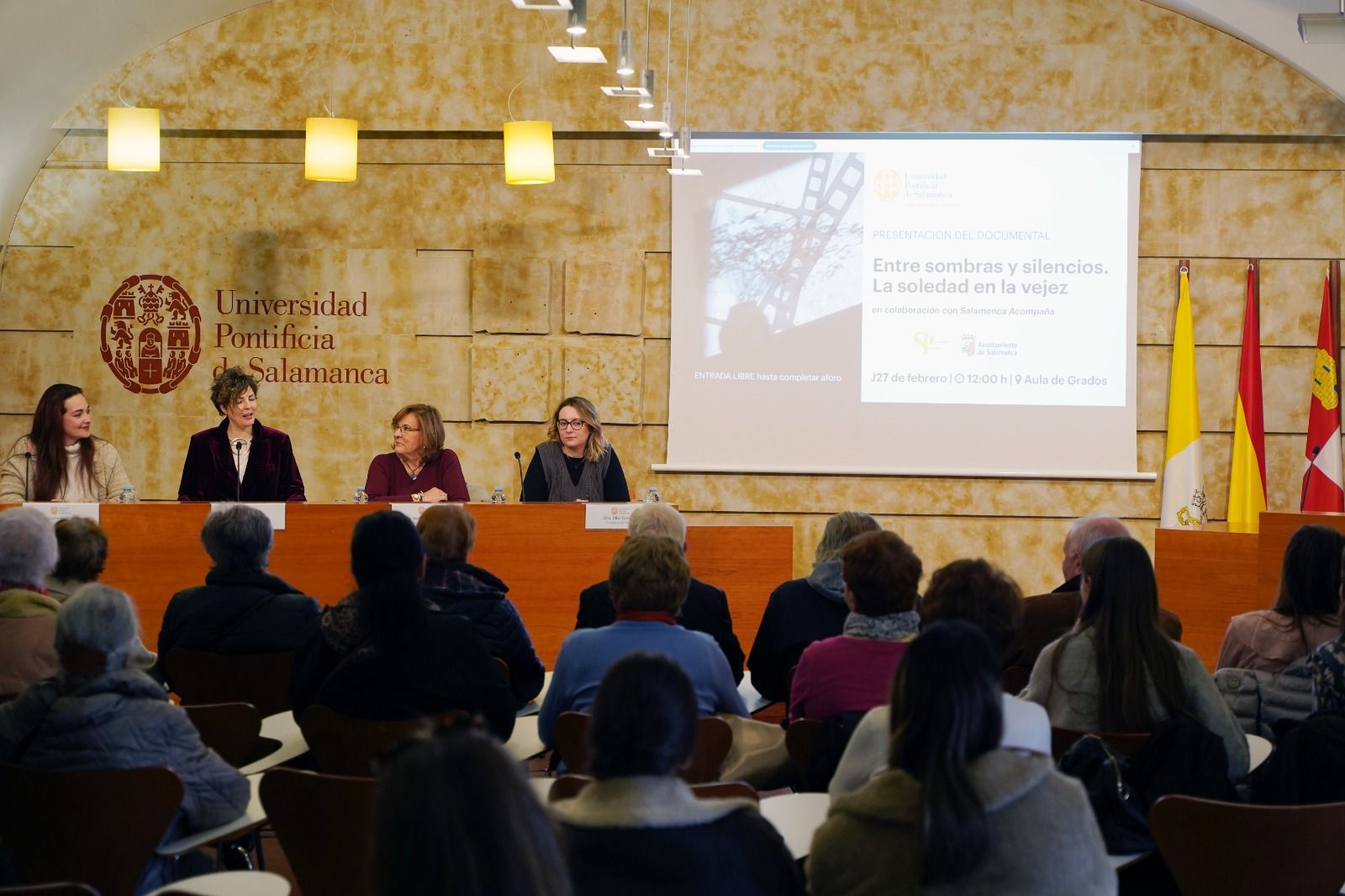 El Ayuntamiento de Salamanca y la UPSA presentan el documental 'Entre sombras y silencios. La soledad de la vejez'