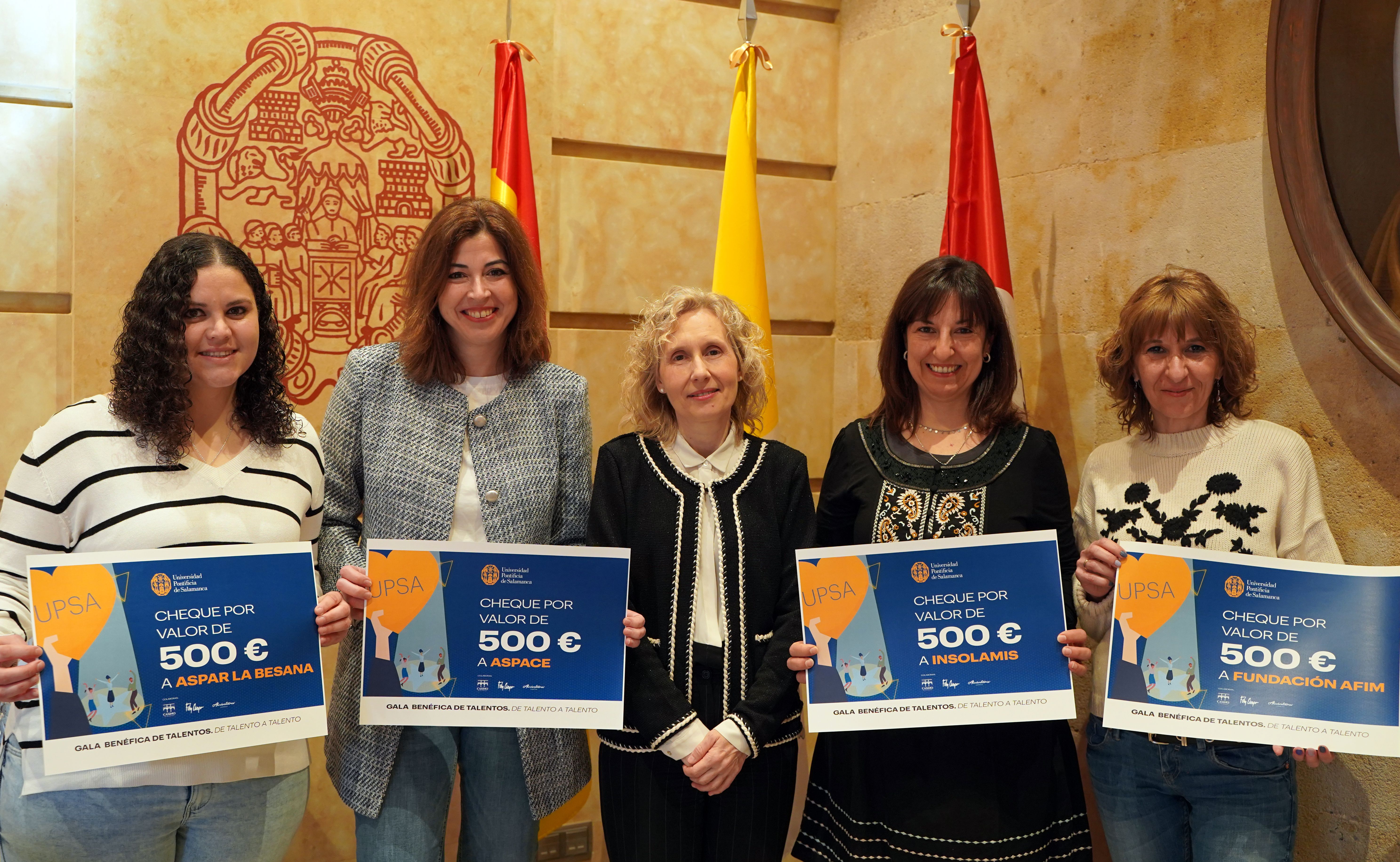 La UPSA entrega a cuatro ONG salmantinas la recaudación de la Gala Benéfica de Talentos